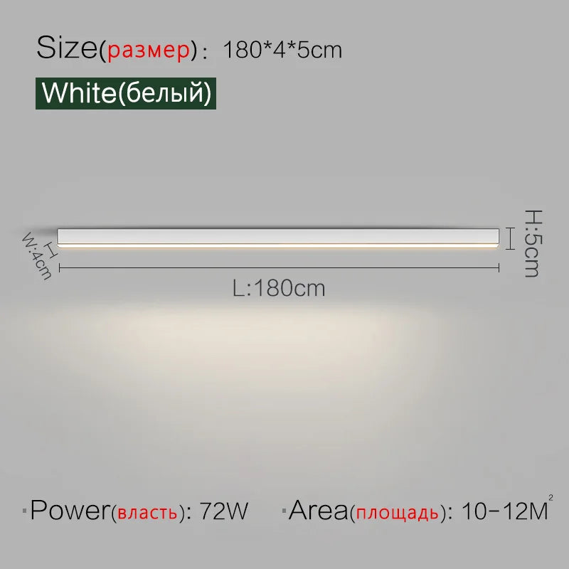 Long Strip LED Ceiling Lights for Balcony, Bedroom, Kitchen, Living Room Decor