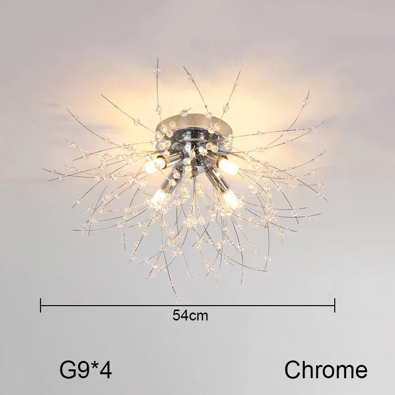 Dandelion Chandelier: Nordic Minimalist Wrought Iron LED Indoor Light for Living Room