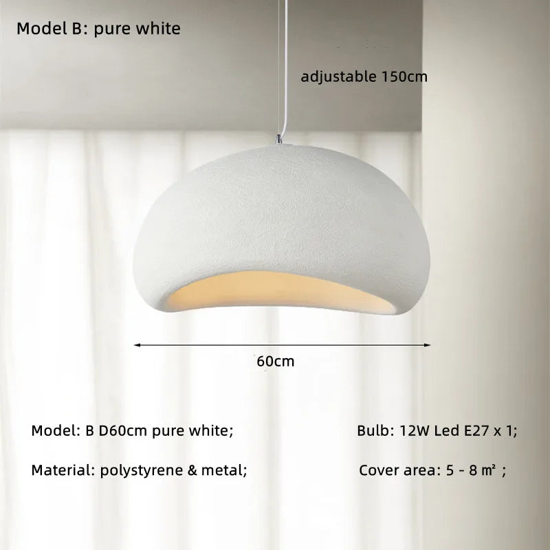 Nordic Cream Style Wabi Sabi LED Pendant Light - Retro Loft Design
