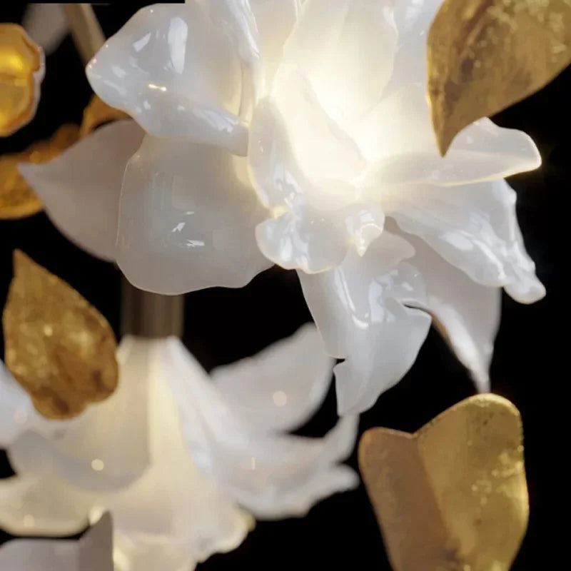 Crystal Flower Chandelier: Luxury Ceiling Pendant Light for Home Decor