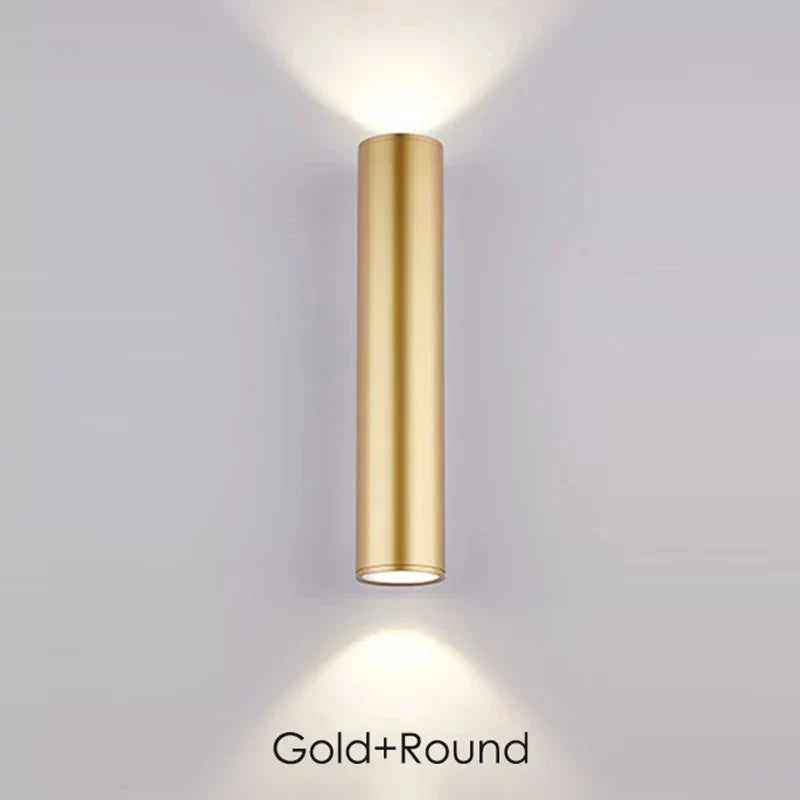 Gold LED Wall Lamp 96V 220V IP67 Waterproof Outdoor Sconce Light