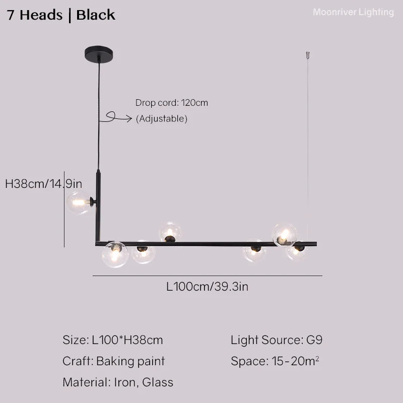 Linear Chandelier: Modern Long Dining Table Pendant Light