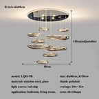 Chrome Art Ceiling Lamp for Modern Living Room, Bedroom Chandelier Lighting, Luxury Fixtures