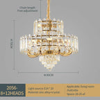 Crystal Chandelier: American Luxury LED Pendant for Living Room, Dining Room, and Bedroom