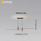 Adjustable LED Pendant Light in Black/Gold for Office Dining Living Room