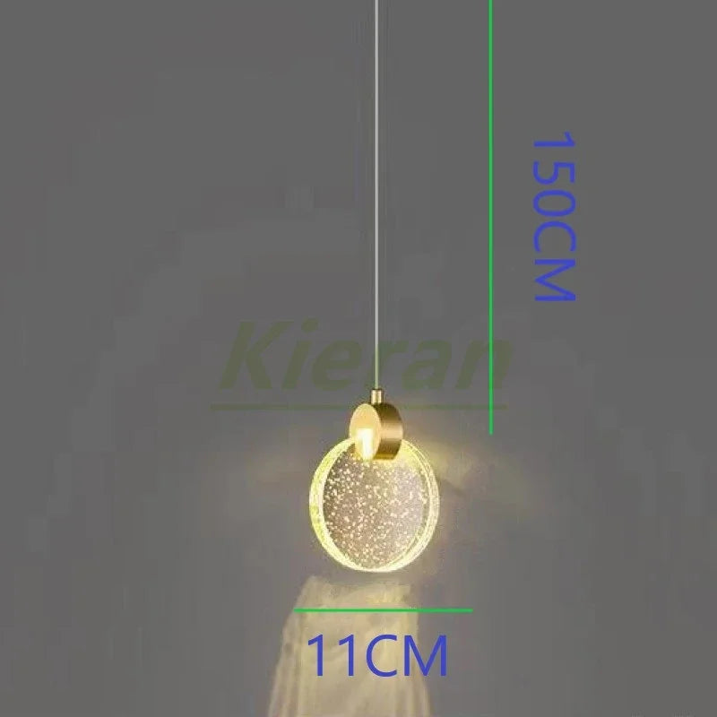Crystal LED Chandelier Tricolor Light Pendent Lamp for Modern Living Room