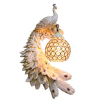 Peacock Resin Wall Lamp: Nordic Style LED Light for Bedroom, Living Room, Staircase