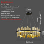 Luxury Modern Chandelier Circle Pendant Light for Living Room by Afralia™