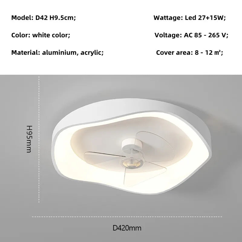Modern Fan Chandelier LED Ceiling Light with Remote Control - Bedroom Kitchen Lighting