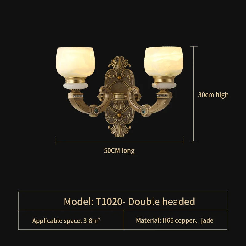 Chinese Jade Chandelier: Elegant All-Copper Lighting for Living Room, Bedroom, Dining Hall