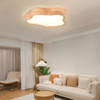 Cloud Shape Wooden LED Ceiling Light for Modern Nordic Home Living Room Surface Fixture