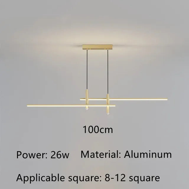 Modern Minimalist Gold Black Dining Table Chandelier for Kitchen & Dining Room