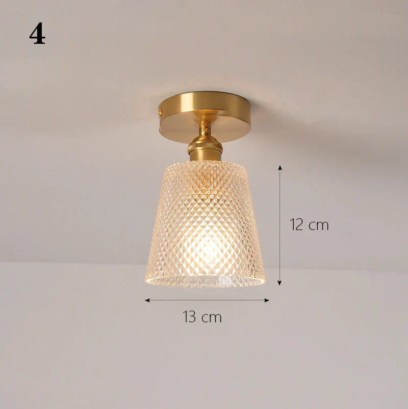 Glass Shade Pendant Ceiling Lamp for Kitchen Aisle Bedroom LED Lights Fixtures