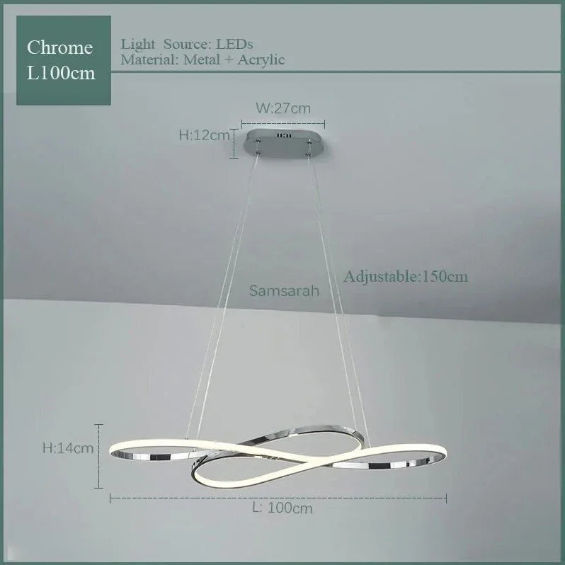 LED Chandelier Dining Kitchen Living Room Electroplated Upholstery Light