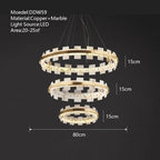 LED Marble Chandelier: Modern Lighting for Living Room, Bedroom, or Restaurant.