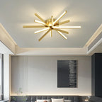 Copper Strip LED Ceiling Lamp - Modern Minimalist Luxury Lighting for Living Room