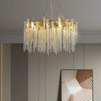 Tassel Crystal Chandelier: Luxury LED Ceiling Pendant for Living, Hotel Hall - Modern Elegance