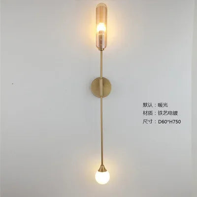 Golden Inclined Tube Wall Lamp for Modern Luxury Living Room Bedroom Décor