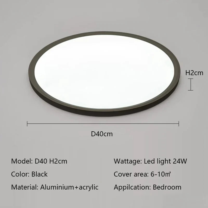 Modern LED Round Ceiling Lamp for Bedroom Study Balcony Decor