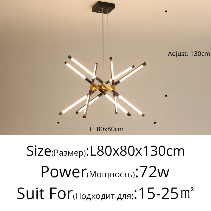 Dimmable LED Ceiling Chandelier, Modern Interior Lighting for Dining Room, Bedroom, Living Room