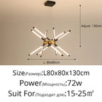 Dimmable LED Ceiling Chandelier, Modern Interior Lighting for Dining Room, Bedroom, Living Room