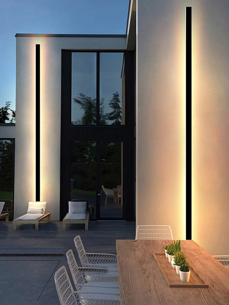 Black Waterproof LED Wall Light | Minimalist Outdoor Garden Balcony Terrace Decor