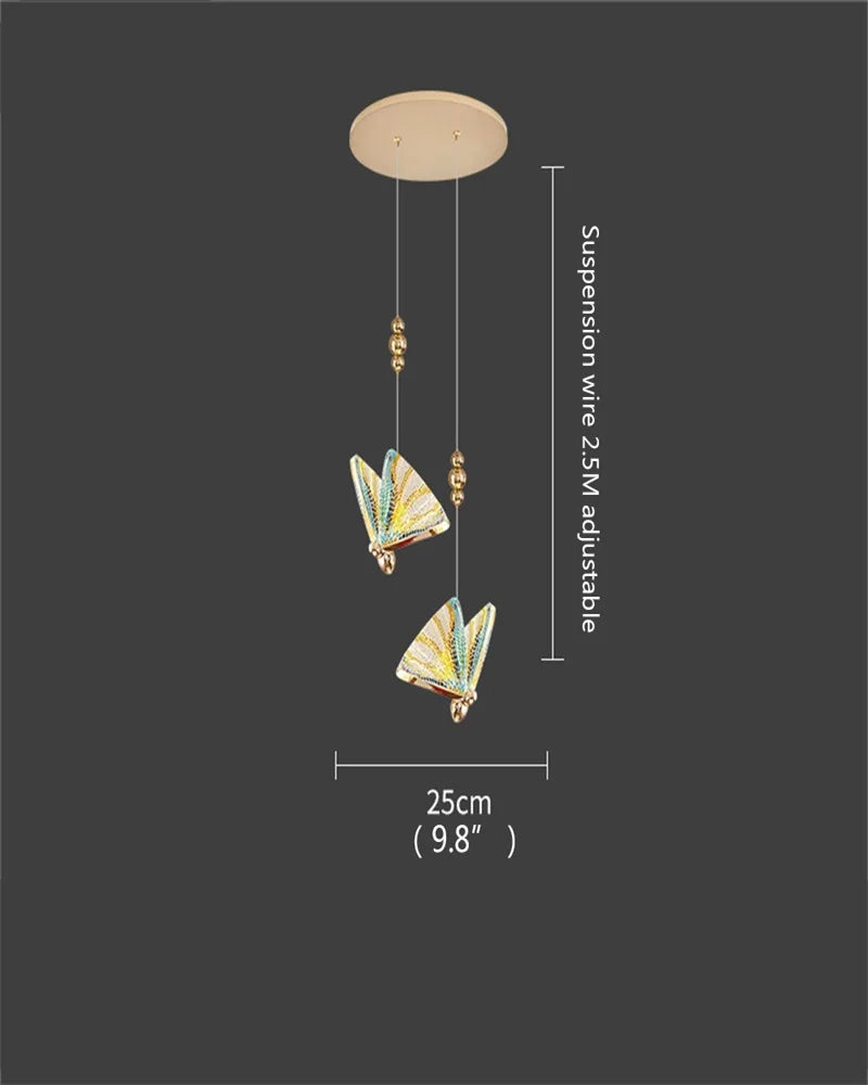 Butterfly LED Chandelier: Modern Hanging Light for Home, Bedroom, Coffee Store & More