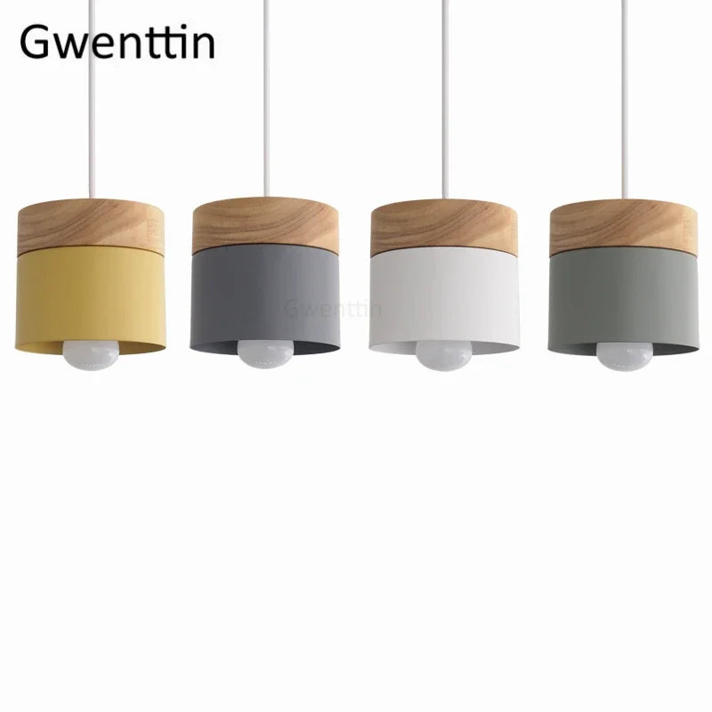 Nordic Macaron LED Pendant Light Fixtures Industrial Kitchen Luminarias