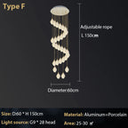 Magnolia Chandelier: Luxury Adjustable Pendant Light for Staircase, Restaurant, Bedroom