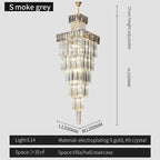 Crystal Chandelier: Luxury Spiral Staircase Pendant Light for Duplex Hollow Loft