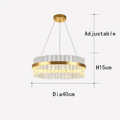 Crystal Chandelier LED Ring Lamp for Dining Room Center Living Restaurant Decor