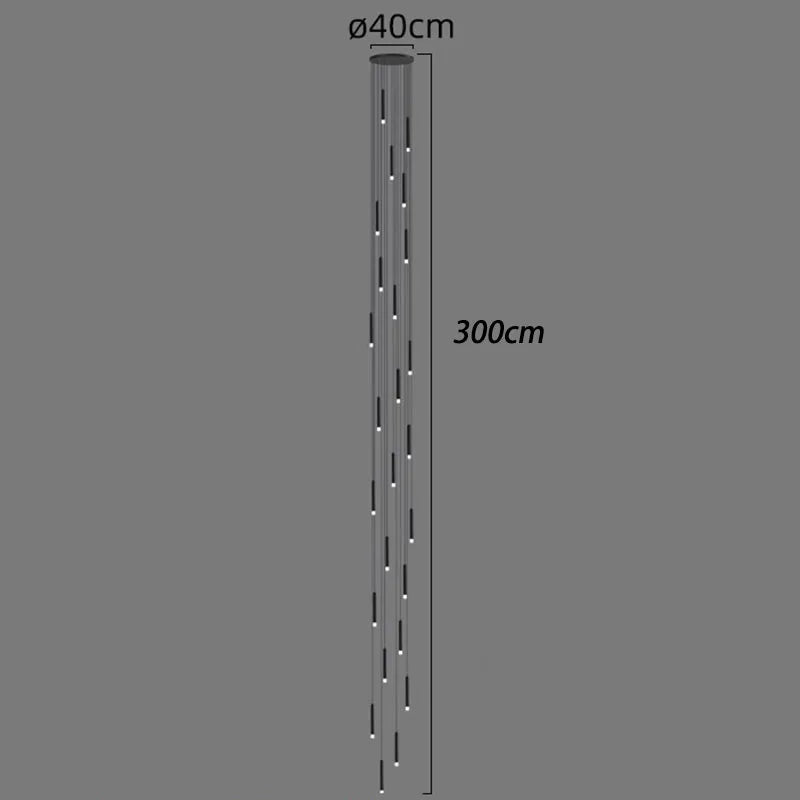 LED Staircase Chandeliers: Modern Pendant Light Lamps for Living Room Decor