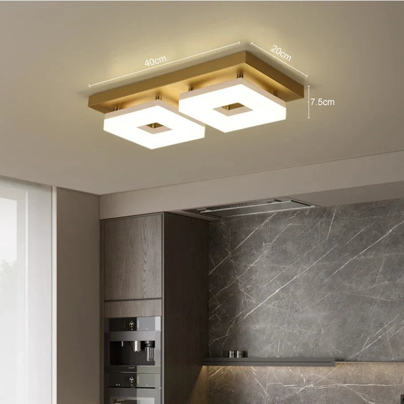 Modern Square LED Ceiling Light for Corridor, Hallway, Bedroom - Simple & Stylish Room Lighting