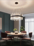 Crystal Industrial Pendant Lamps Set for Modern Living Room Bedroom Kitchen Decor