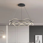 Wave Ring LED Pendant Chandelier for Living Room Bedroom, Modern Circle Lamp Fixture