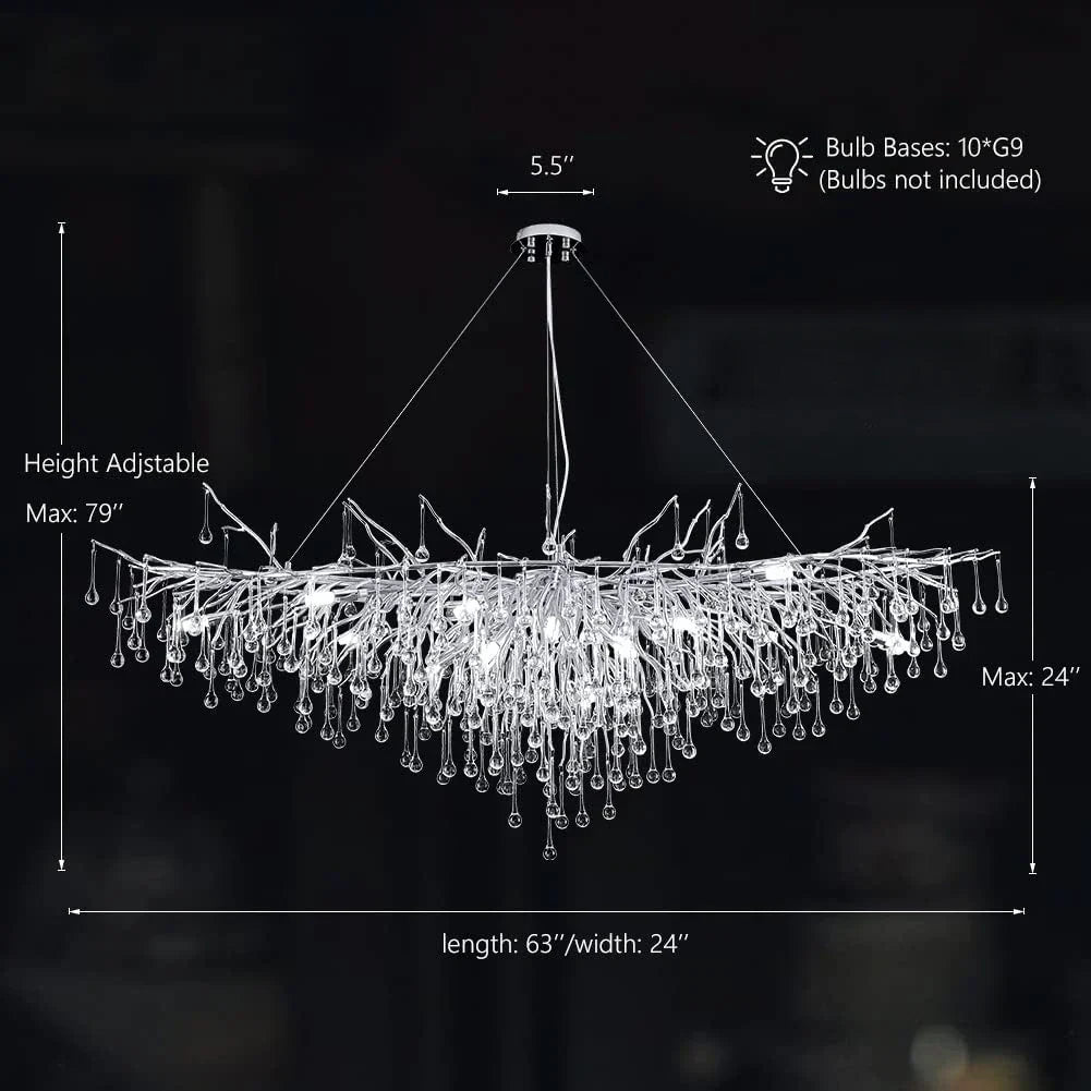 Luxury Crystal LED Chandelier Silver Gold G9 - Perfect for Indoor Hall Living Room Dining Room