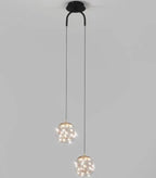Double Glass Ball Pendant Light Fixture for Bedroom Ceiling Lighting