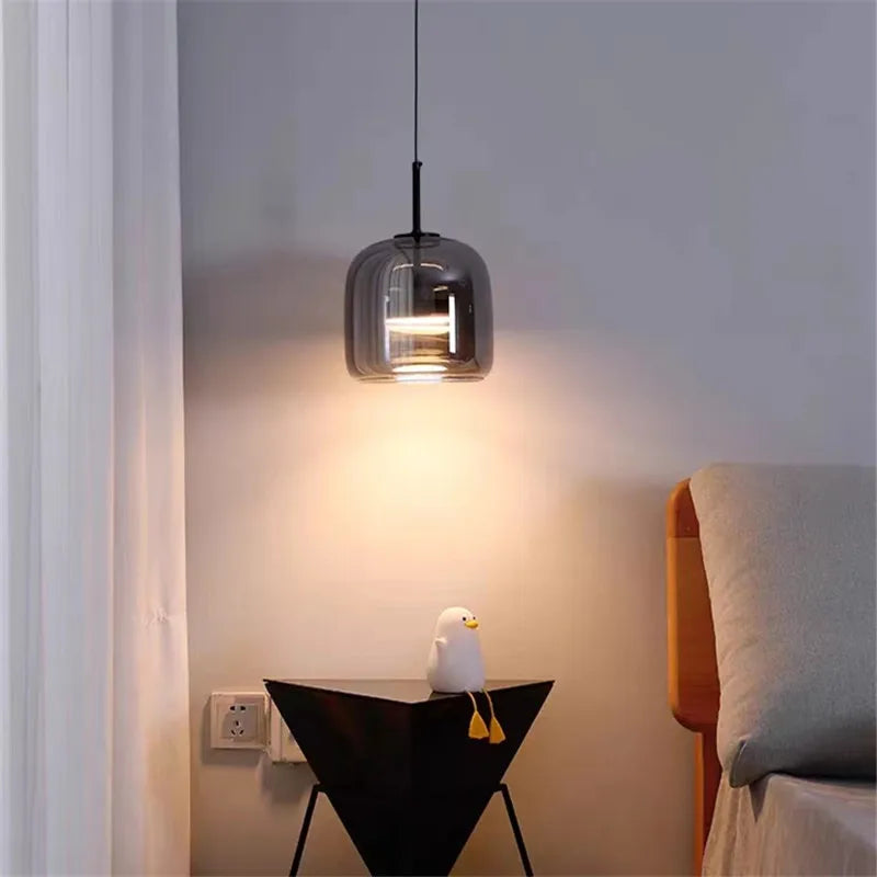 Nordic Glass Pendant Light LED Mini Copper for Bedroom, Living Room, Dining Table