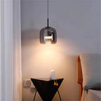 Nordic Glass Pendant Light Mini Copper LED Hanglamp for Bedroom, Living Room