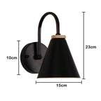 Black Wooden Wall Light Modern E27 LED Sconce Living Room Decor