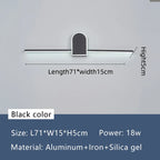 Nordic LED Mirror Light by - Modern Black/White Wall Sconce for Bathroom Mirror