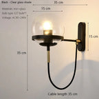 Glass Shade Wall Sconce Lamps for Hotel Bedroom LED Lights