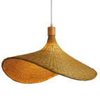 Bamboo Wicker Chandelier Rattan Pendant Light Vintage Retro Design Dining Suspension
