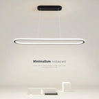 Gold Oval LED Chandelier Dimmable Dining Room Pendant Light Fixture