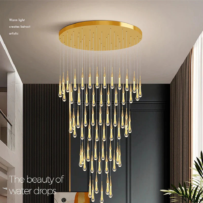 Luxury Crystal Ceiling Chandelier for Staircase, Villa, Kitchen Island, Hallway