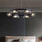 Smoky Gray Glass Chandelier Pendant Light for Luxury Living Room