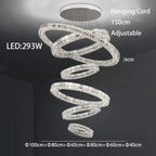 Crystal LED Chandelier: Modern Luxury Chrome Steel & Clear K9 Crystal Lighting