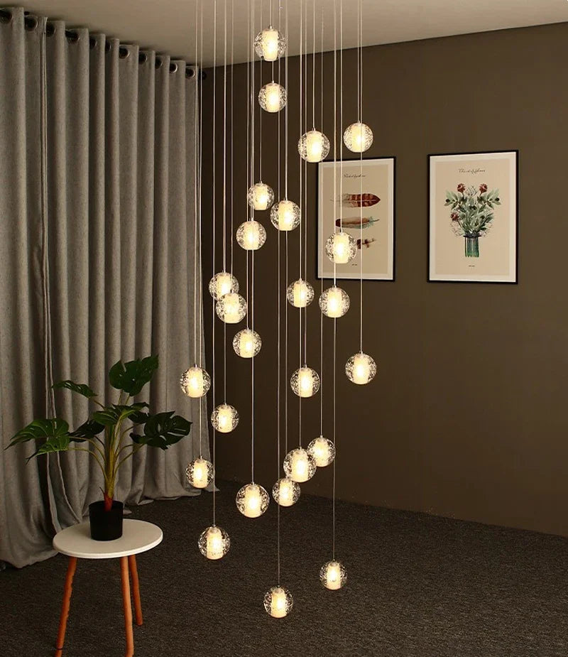 Crystal Ball LED Chandelier Pendant Light for Living Room Kitchen Lighting