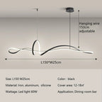 Minimalist LED Chandelier for Dining Room with Long Strip Design