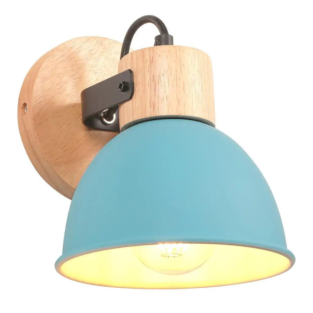 Nordic Wooden Wall Light Industrial Wall Sconce for Bedroom Reading
